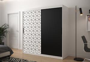 FLASTER ruhásszekrény,180x200x62, feher / fekete