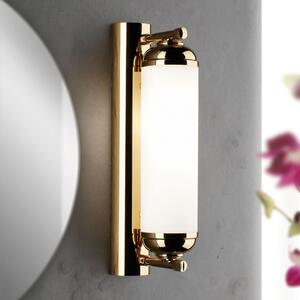 Wiener Nostalgie klasszikus fürdőszobai tükörmegvilágító arany, opál búra, 1xE14