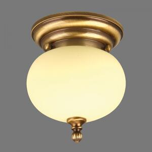 Wiener Nostalgie klasszikus mennyezeti lámpa patina, sárga búra, 1xE27