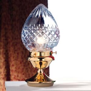 Budapest szecessziós asztali lámpa arany, átlátszó búra, 1xE27
