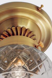 Budapest szecessziós mennyezeti lámpa bronz, átlátszó búra, 1xE27