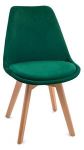 Skandináv stílusú bársony szék GREEN GLAMOR