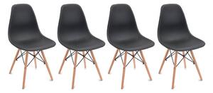 Skandináv stílusú fekete szék szett CLASSIC 3+1 INGYEN!