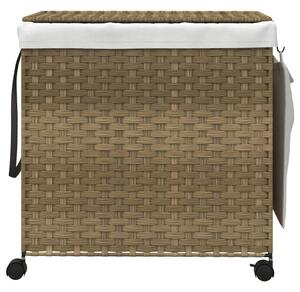 VidaXL polyrattan szennyeskosár kerekekkel 60x35x60,5 cm
