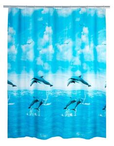 Dolphin kék zuhanyfüggöny, 180 x 200 cm - Wenko