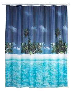 Dreamy Beach kék zuhanyfüggöny, 180 x 200 cm - Wenko