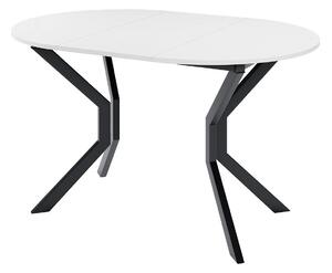 Asztal Edmond 111, Fehér, Fekete, 77cm, Hosszabbíthatóság, Laminált forgácslap, Fém