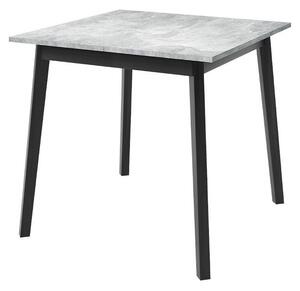Asztal Edmond 109, 77x85cm, Szürke márvány, Fekete