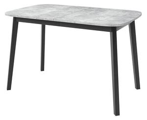 Asztal Edmond 110, 77x80cm, Szürke márvány, Fekete