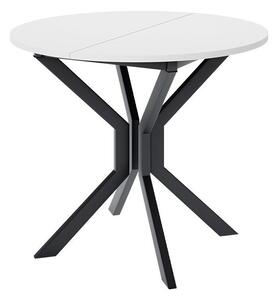 Asztal Edmond 111, Fekete, Fehér, 77cm, Hosszabbíthatóság, Laminált forgácslap, Fém