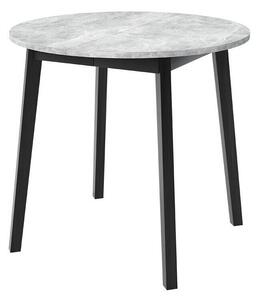 Asztal Edmond 112, 77cm, Szürke márvány, Fekete