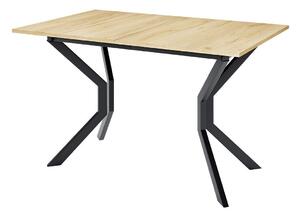 Asztal Edmond 113, Kézműves aranytölgy, Fekete, 77x80x125cm, Hosszabbíthatóság, Laminált forgácslap, Fém