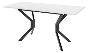 Asztal Edmond 113, Fekete, Fehér, 77x80x125cm, Hosszabbíthatóság, Laminált forgácslap, Fém