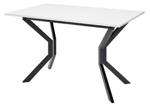 Asztal Edmond 113, Fehér, Fekete, 77x80x125cm, Hosszabbíthatóság, Laminált forgácslap, Fém