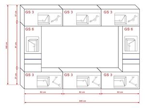 Prince Concept 29 nappali bútor szett SONOMA tölgy (249cm)