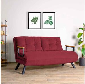 Design összecsukható kanapé Hilarius 133 cm piros-barna