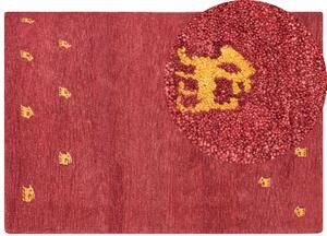 Piros gabbeh gyapjúszőnyeg 160 x 230 cm YARALI