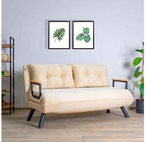 Design összecsukható kanapé Hilarius 133 cm krém