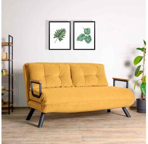 Design összecsukható kanapé Hilarius 133 cm mustár