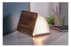 Mini sötétbarna kisméretű könyvalakú LED diófa asztali lámpa - Gingko