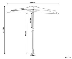 Félköríves szürke napernyő ⌀ 270 cm GALATI