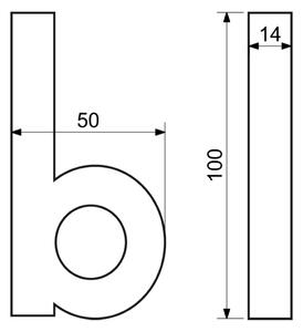 RN.100LV.B.AL.C.3D betű " b " fekete