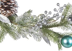 Ezüst és zöld karácsonyi füzér 150 cm LLEIDA