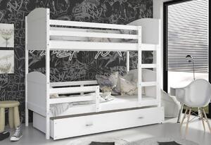 Dětská patrová postel MATYAS, 184x80, šedý/šedý