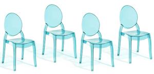 Áttetsző kék étkező szék szett MERTON