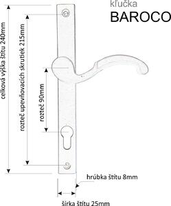 BAROCO gomb + kilincs kapura