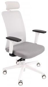 GRO-Nico WS HD White ergonomikus forgószék deréktámasszal és fejtámlával