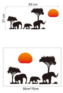 Falmatrica"Afrikai elefántok" 37x89 cm