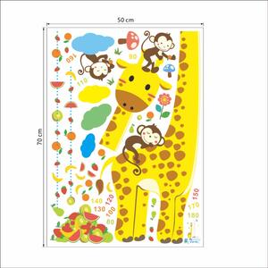 Falmatrica"Gyerek méter – Zsiráf majmokkal" 135x86 cm
