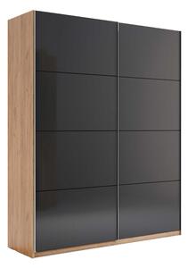 LUNA I tolóajtós szekrény, 200x211,5x61,5, Kraft tölgy/smooth grey