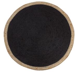 Kerek fekete jutaszőnyeg ⌀ 120 cm MENEMEN