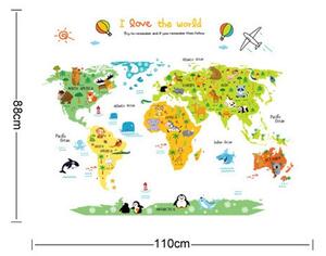 Falmatrica"Színes világtérkép" 88x110 cm