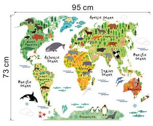 Falmatrica"Színes világtérkép 2" 95x73 cm
