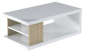 LUKE dohányzóasztal, 110x41x60, fehér/sonoma tölgy