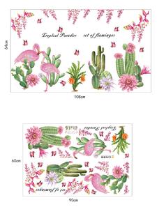 Falmatrica "Kaktuszok és flamingók" 64x108cm