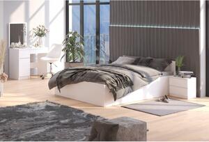 Ágyneműtartós ágy, ágyráccsal és matraccal 200x90cm fehér