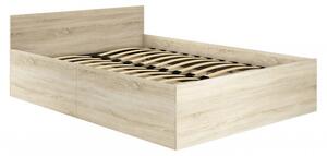 Ágyneműtartós ágy, ágyráccsal és matraccal 200x140cm szanoma tölgy