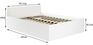 Ágyneműtartós ágy, ágyráccsal és matraccal 200x180cm szanoma tölgy