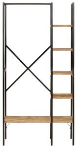 VidaXL tömör mangófa és vas ruhaállvány polcokkal 90 x 40 x 190 cm