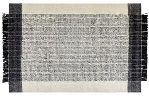 Fekete és fehér gyapjúszőnyeg 140 x 200 cm KETENLI