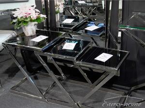 Florio lerakóasztal - virágtartó ezüst-fekete 45x45x56 cm