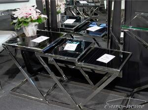 Florio lerakóasztal - virágtartó ezüst-fekete 37x37x48 cm
