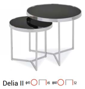 Delia ll 60cm Dohányzóasztal Fekete - Króm