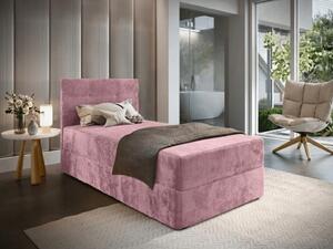 Kárpitozott boxspring ágy GLORIEN VELVET 90x200 cm rózsaszín Matrac: Bonell rugós matrac
