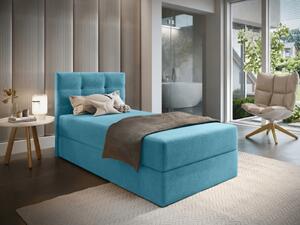 Kárpitozott boxspring ágy GLORIEN VELVET 90x200 cm kék Matrac: Bonell rugós matrac