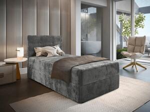 Kárpitozott boxspring ágy GLORIEN VELVET 80x200 cm szürke Matrac: Bonell rugós matrac